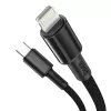 Baseus didelio tankio pintas laidas Type-C į Lightning, PD, 20W, 1m (juodas)