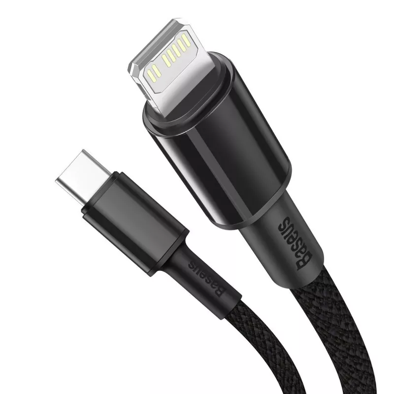 Baseus didelio tankio pintas laidas Type-C į Lightning, PD, 20W, 1m (juodas)