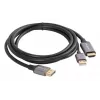 Lanberg CA-HDDP-20CU-0018-BK vaizdo kabelio adapteris 1,8 m DisplayPort HDMI + USB juoda, sidabrinė