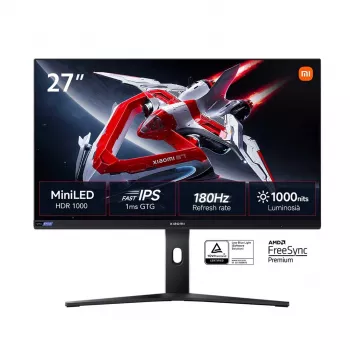 27 colių Xiaomi G27 Pro IPS WQHD 2560x1440 LED žaidimų monitorius, 1 ms, 180 Hz, HDR1000, 10 bitų, 1152 vietinio pritemdymo zonos, VESA 75×75, juodas