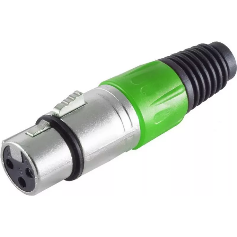 XLR jungtis ShiverPeaks BS55022-G žalia — 3 kontaktų vyriška garso jungtis
