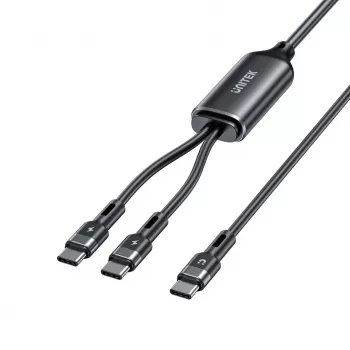 USB-C 2 viename laidas Unitek C14146ABK01 1,8 m, USB-C į USB-C, 100 W PD, juodas