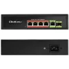 Ethernet PoE komutatorius QOLTEC 52296 — 4x RJ45 PoE prievadai, 1x RJ45 aukštyninė jungtis