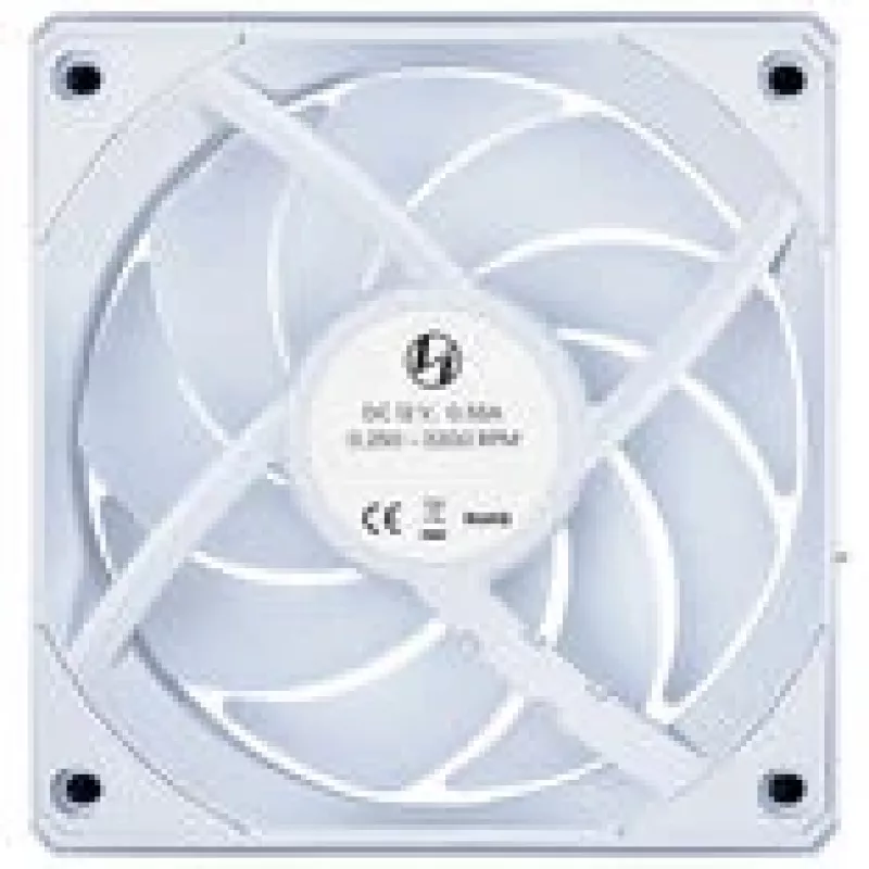 120 mm Lian Li UNI FAN 12CL1W3W baltas belaidis korpuso ventiliatorius — 120 mm, suderinamas su PWM šakotuvu, modulinis