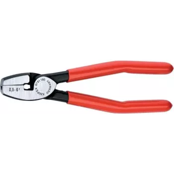 Knipex vielinių antgalių žnyplės 180 mm ilgio 0,5–6,0 (AWG 20-10) mm poliarizuota plastikinė danga