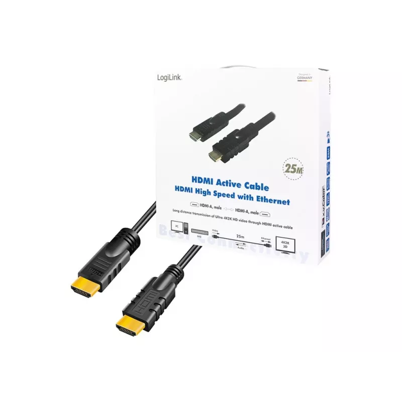 LogiLink CHA0025 HDMI laidas 25 m HDMI A tipo (standartinis) juodas