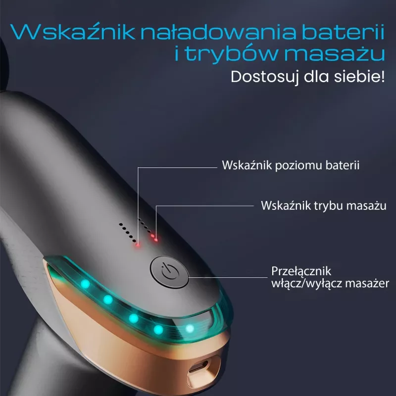 Masažo pistoletas Extralink MSG-02-LITE 3200 RPM 6 antgaliai