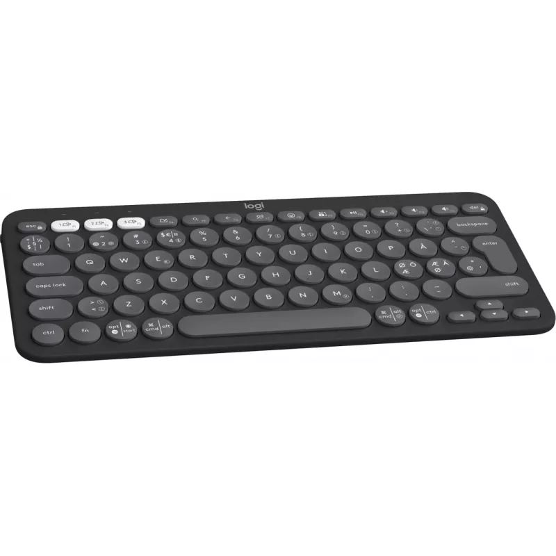 Logitech Pebble Keys 2 K380s - klaviatūra - belaidė - Bluetooth LE - QWERTY - Nordic (danų/suomių/norvegų/švedų) - tonal graphite (920-011879)