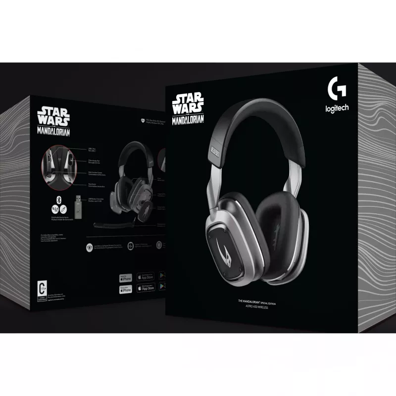 Logitech ASTRO Gaming A30 The Mandalorian edition ausinės, pilno dydžio, Bluetooth / LIGHTSPEED, belaidės, laidinės, 3,5 mm lizdas, USB-A