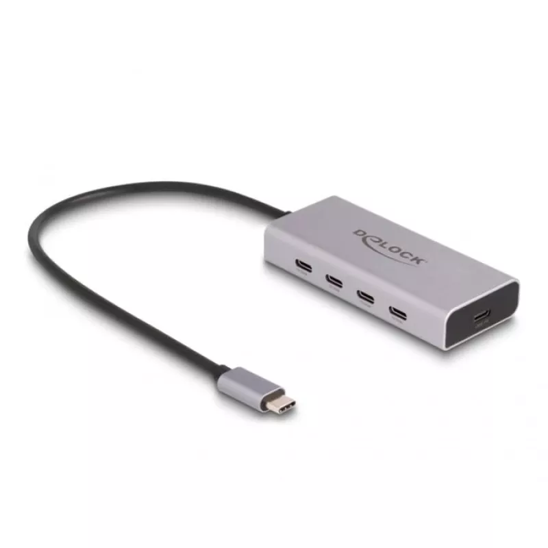 DeLOCK USB šakotuvas 10 Gbps Type-C 4 prievadai PD 85W 30cm laidas