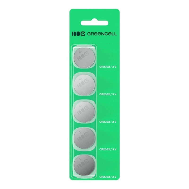 Monetinė baterija Green Cell CR2032 3V — 5 vnt. pakuotė