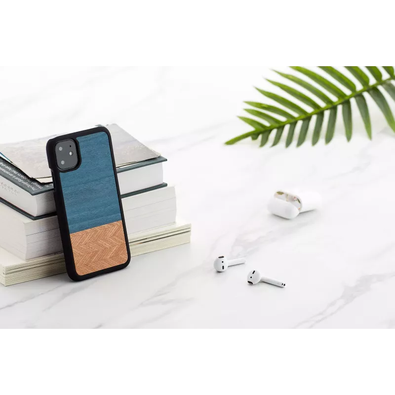 man and wood išmaniojo telefono dėklas iPhone 11 — juodo džinsinio audinio apsauginis dangtelis