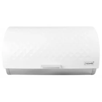 Duonos laikymo indas Maestro MR-1676-WHITE, nerūdijančio plieno atverčiamas dangtis, baltas, 385×255×190 mm