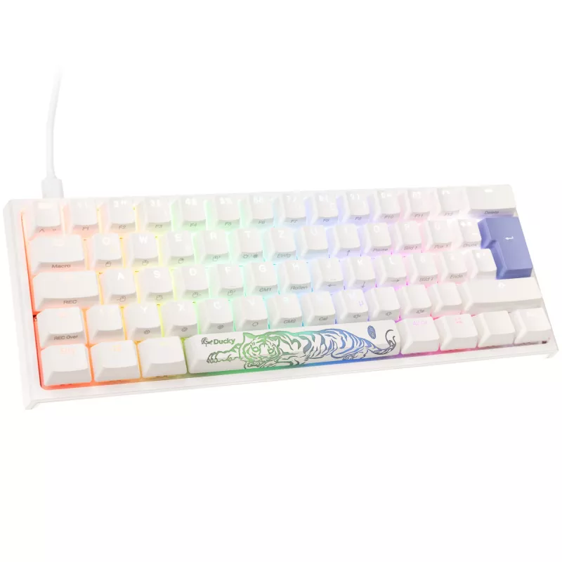 Ducky One 2 Pro Mini Balta Edition žaidimų klaviatūra, RGB LED - Cherry Sidabrinė