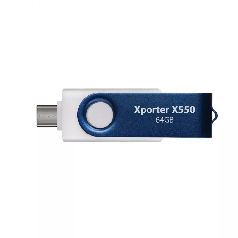 USB atmintukas Patriot Memory 64 GB dvigubas USB A+C PS64GX550AAD balta mėlyna
