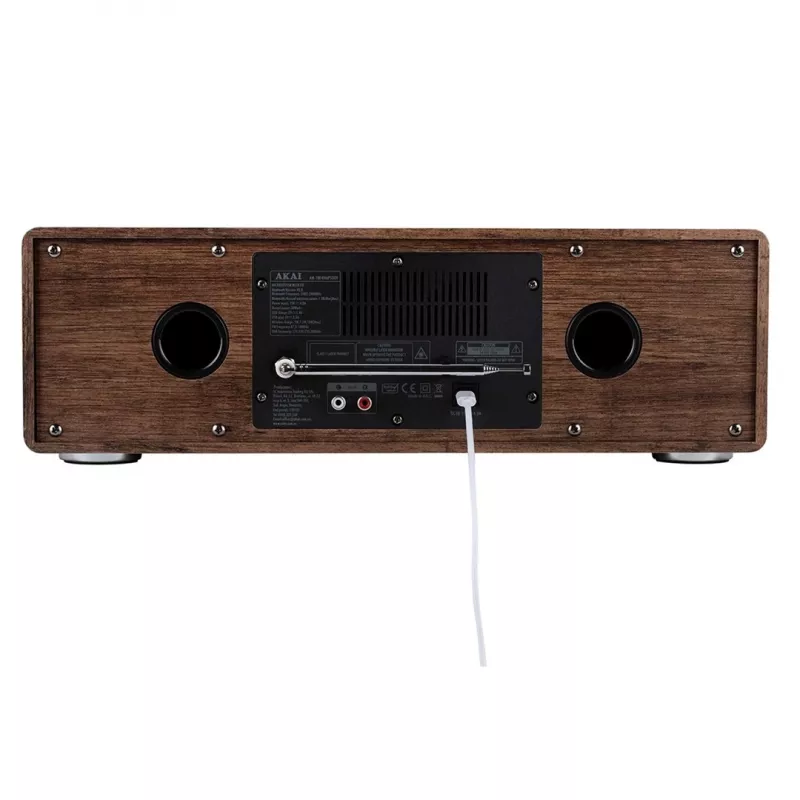 “Micro hi-fi” sistema AKAI AM-100 RHAPSODY — kompaktiška mini garso sistema su integruotu stiprintuvu ir CD/USB atkūrimu