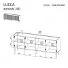 Komoda Cama LUCCA 4D, 200x40x80 cm, balta, medžio drožlių plokštė, 16 mm rėmas