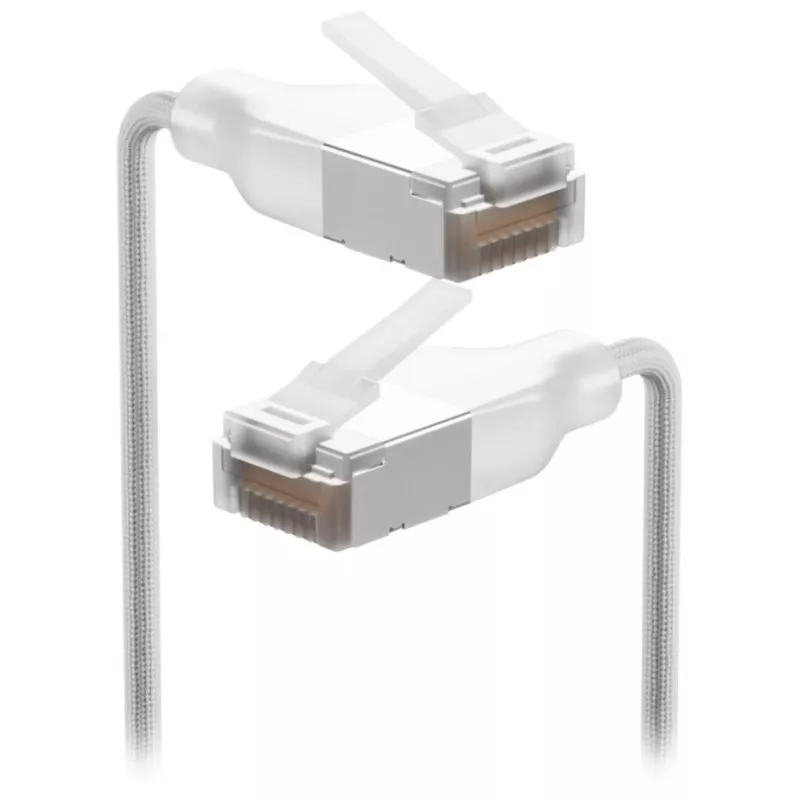 Tinklo kabelis Ubiquiti UACC-Cable-Patch-EL-C6A-15M-W RJ-45 Cat6a 15m permatomas baltas