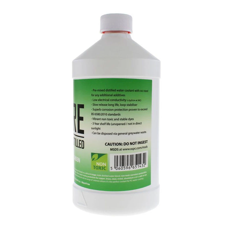 Aušinimo skystis XSPC Pure Coolant 1 L, žalias UV reaktyvus, skirtas kompiuterių skysčių aušinimo sistemoms