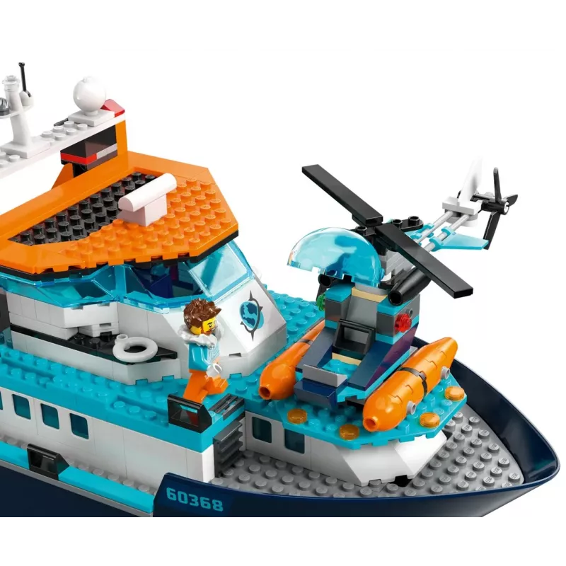 Konstravimo žaislas LEGO City Arkties tyrinėjimo laivas 60368 — 815 dalių, 7+ metų, yra 4 minifigūrėlės