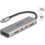 DeLOCK 64302 nešiojamojo kompiuterio dokas Laidinis USB 3.2 Gen 2 Type-C Pilka 95W