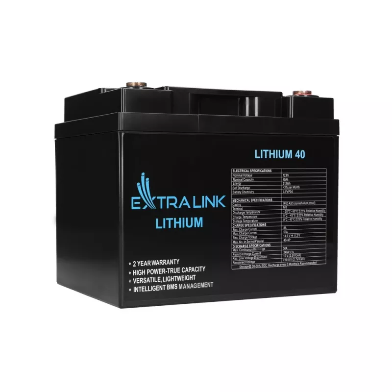 Extralink Akumuliatorius LiFePO4 40AH 12.8V BMS Baterija 40000 mAh
