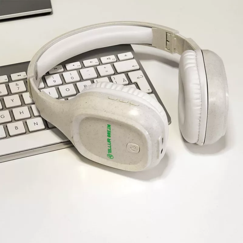 Ausinės Tellur Green Bluetooth ant ausies Pulse sulankstomos kreminės TLL511441