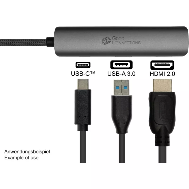 USB Type-C šakotuvas Alcasa HUB-C002A 5000 Mbit/s HDMI USB 3.0