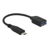 USB laidas DeLOCK USB 3.1 Gen 2 Type-C/Typ-A 0,1 m juodas