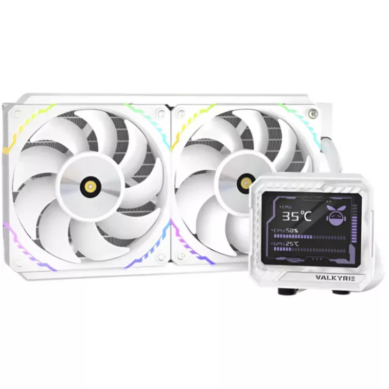 Skystas CPU aušintuvas Valkyrie VK-AIOV240W 240 mm radiatorius su LCD