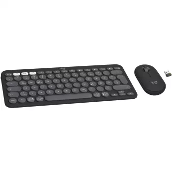 Logitech Pebble 2 Combo belaidė klaviatūra ir pelė QWERTZ vokiška grafito spalva