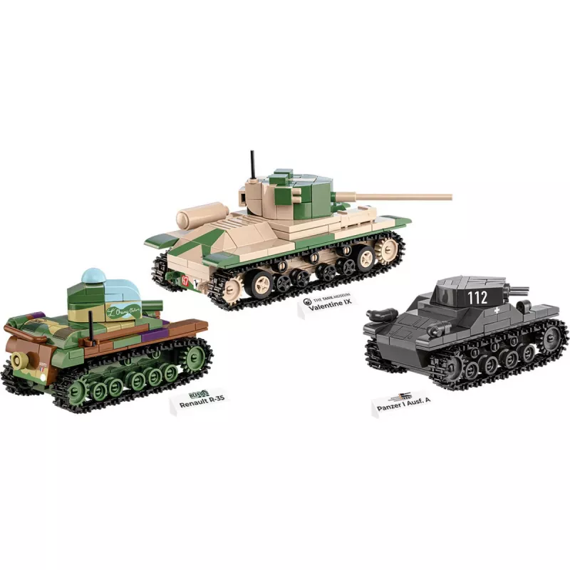 Statybinis rinkinys COBI Renault R35 Valentine IX Panzer I 595 vnt.