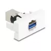 „Keystone“ modulis DELOCK 90910 — plokščia USB A jungtis, balta, 45×22,5×42,6 mm