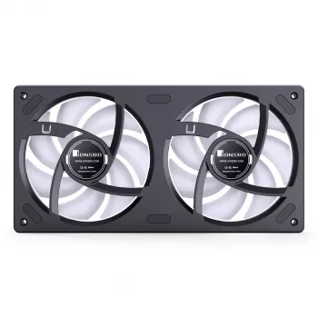 Jonsbo ZB-240BR 120 mm atvirkštinės mentės ARGB PWM 2 vnt. korpuso ventiliatoriai – juodi