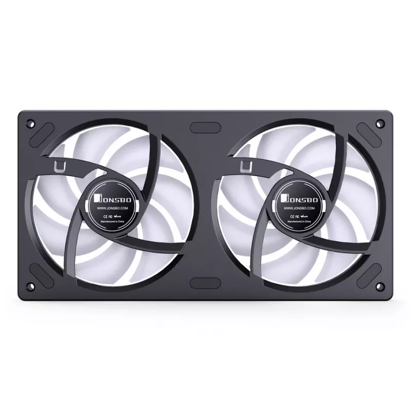 Jonsbo ZB-240BR 120 mm atvirkštinės mentės ARGB PWM 2 vnt. korpuso ventiliatoriai – juodi