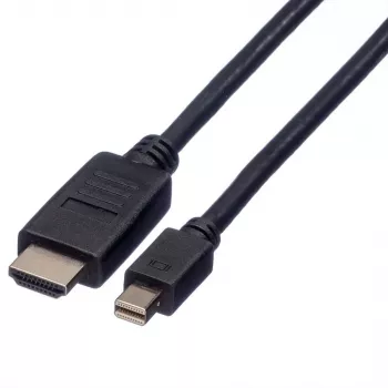 ROLINE - Vaizdo / Garso kabelis - DisplayPort / HDMI - 32 AWG - Mini DisplayPort (V) - HDMI, 19 kontaktų (V) - 3 m - Ekranuotas - Juodas (11.04.5792)