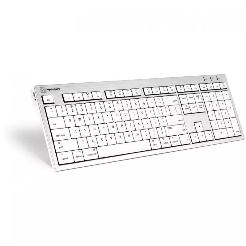 Klaviatūra Logickeyboard SKB-CWMU-UK Office USB QWERTY UK English sidabrinė balta