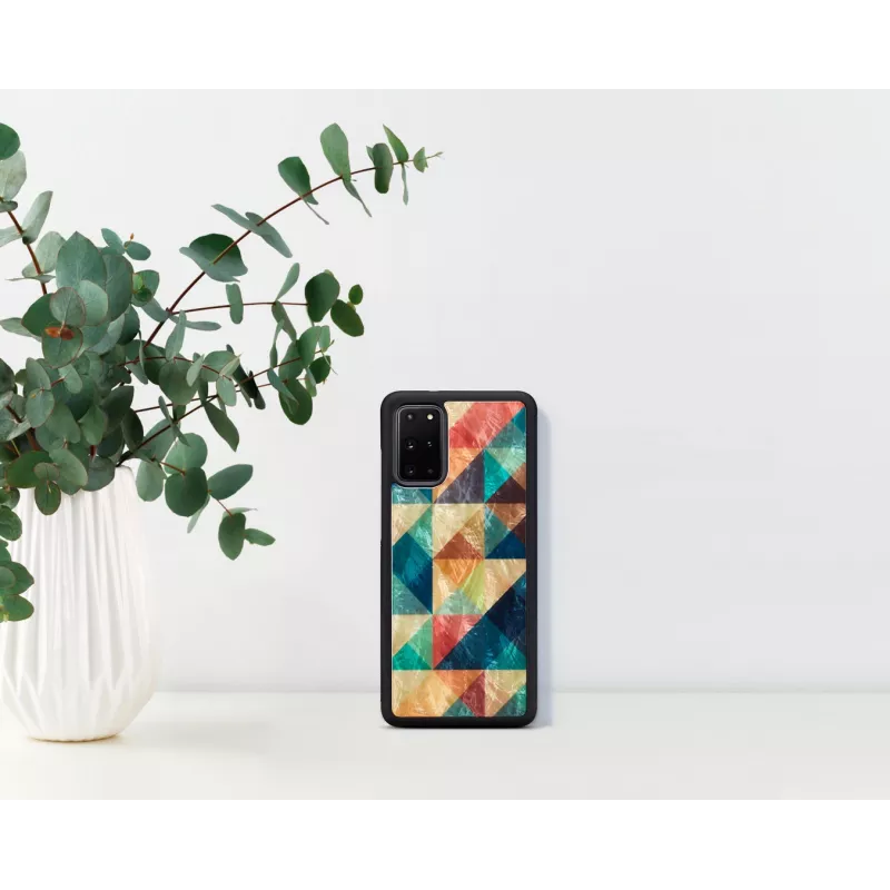 Apsauginis telefono dėklas iKins, skirtas Samsung Galaxy S20+, mozaikinės juodos spalvos