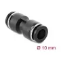 Pneumatinė jungtis DELOCK 10 mm tiesi, vidinis sriegis, metalas/plastikas, 43,5 mm, juoda