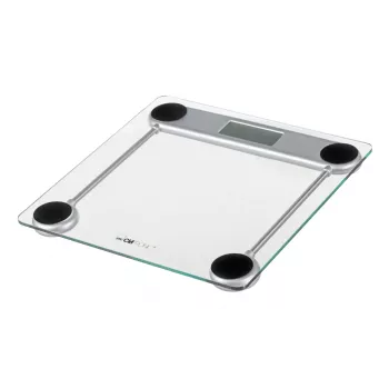 Asmeninės elektroninės svarstyklės CLATRONIC PW 3368 — maks. 150 kg, tikslumas 100 g, stiklinė platforma
