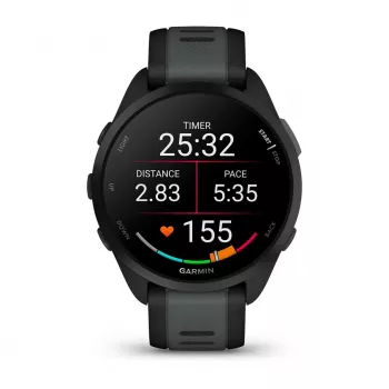 Garmin Forerunner 165 Music - Juoda - Sportinis laikrodis su dirželiu - Silikonas - Tamsiai pilka - Riešo dydis: 126-203 mm - Ekranas 3 cm (1.2) (010-02863-30)