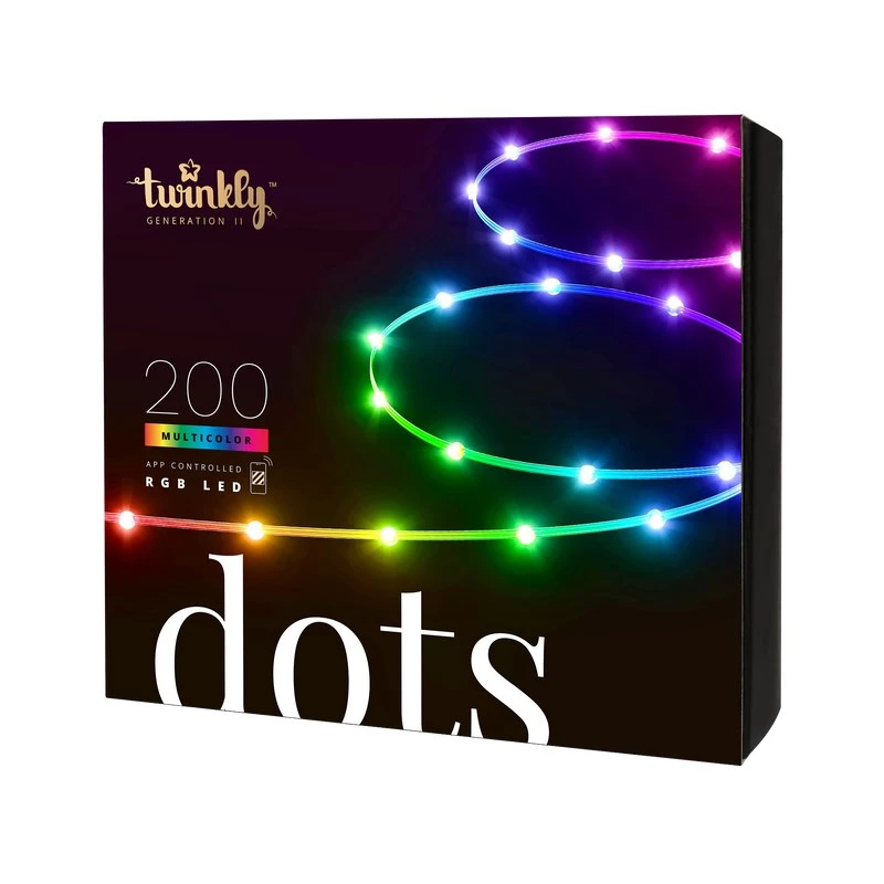 LED girlianda Twinkly TWD200STP-TEU įvairiaspalvė vidaus juostelė, 5 cm tarpai, IP20, permatomas kabelis