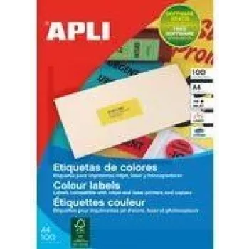 Agipa spalvota universali etiketė 100 A4 70 x 31 geltona