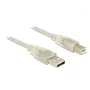 USB kabelis DeLOCK 83896 USB 2.0 5 m USB A USB B Skaidrus