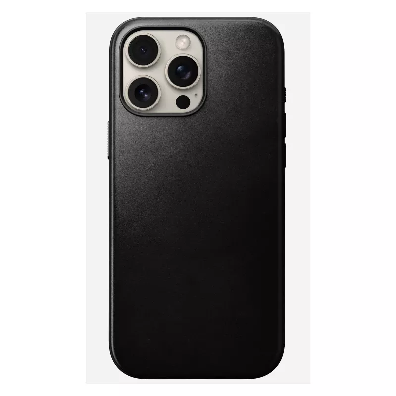 Mobiliojo telefono dėklas Nomad Modern Leather Case, skirtas iPhone 16 Pro Max, 6,9 colio (17,5 cm), juodas, oda+PC+TPU