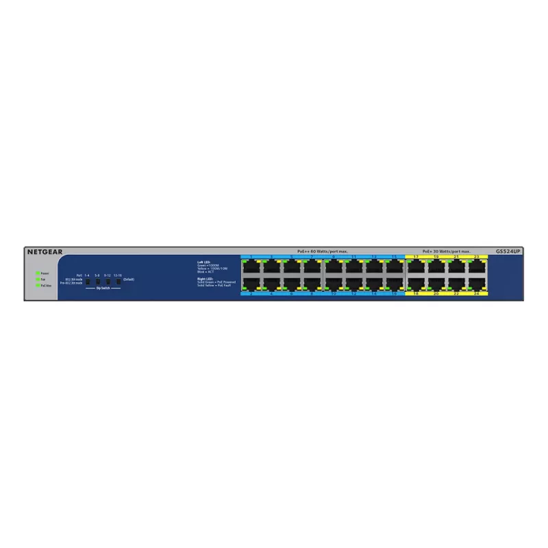 NETGEAR GS524UP Nevaldomas Gigabit Ethernet (10/100/1000) maitinimas eternetu (PoE) Pilka