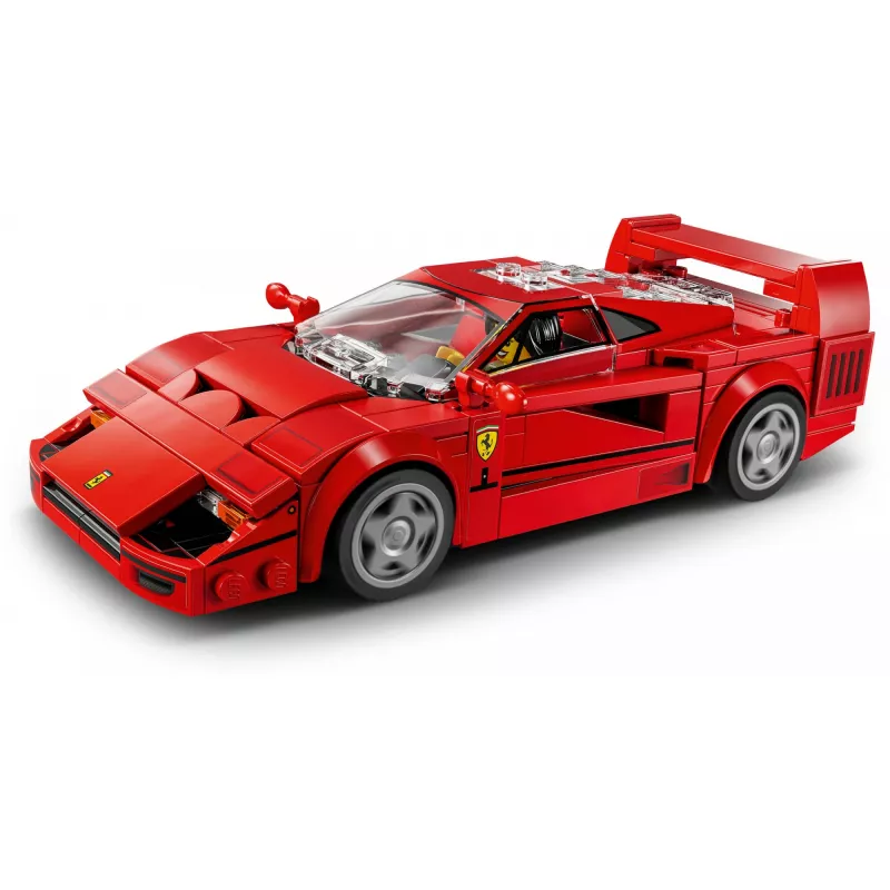 LEGO Speed Champions Ferrari F40 Supercar – pastatomas automobilio modelis 9 metų ir vyresniems berniukams ir mergaitėms su vairuotojo minifigūrėle, vaikų kambario dekoras