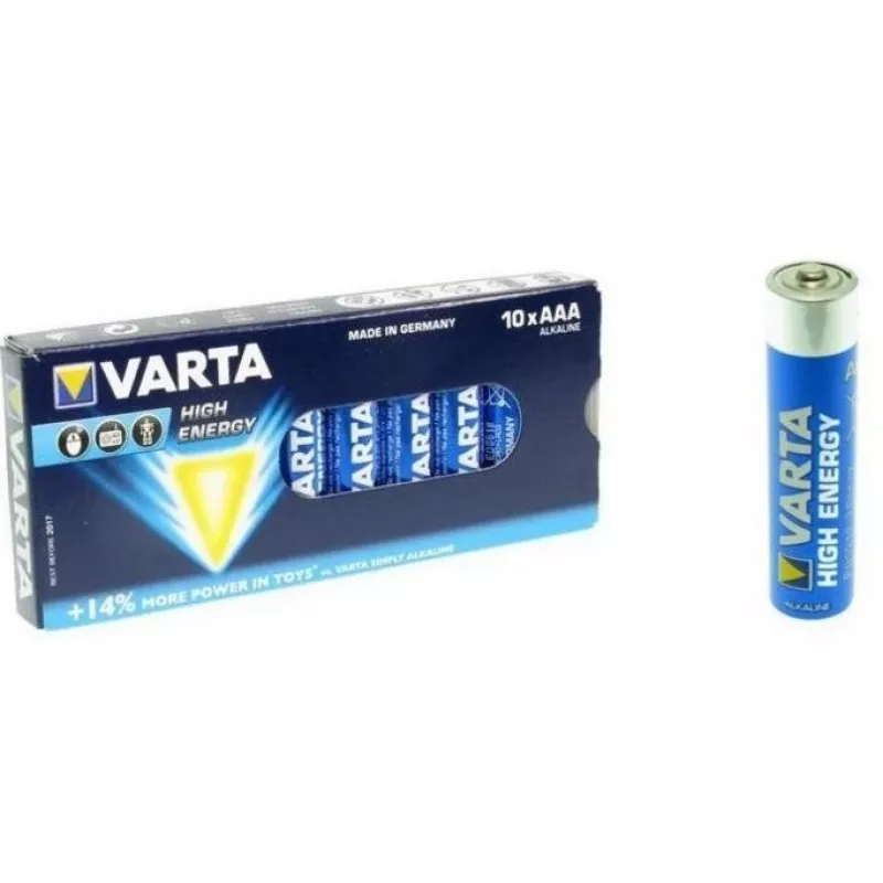 Varta High Energy - baterija 1x AAA tipo šarminė 1100 mAh - 10 vnt. pakuotė (4903)