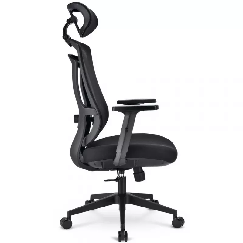 Biuro kėdė Sharkoon OfficePal C10 — juoda, ergonomiškas dizainas, reguliuojamas aukštis