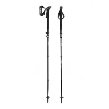 Trekking lazdos Leki Sherpa FX reguliuojamos 120–140 cm, juodos